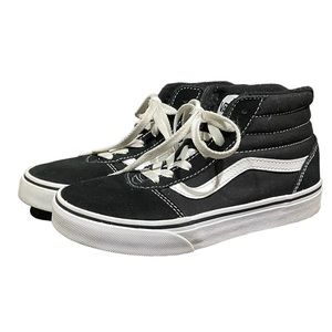 Vans Youth Off The Wall Sk8 Hi Trainers Black Suede